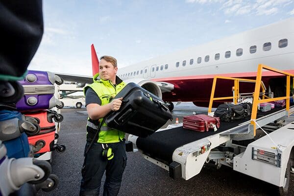 Stock image of airline ground worker